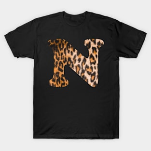 Letter N leopard print T-Shirt